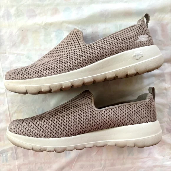 Skechers Go Walk Goga Max Gen 5 Mesh Slip-ons Sandy Beige SZ 7.5 Worn 1X - Picture 3 of 16